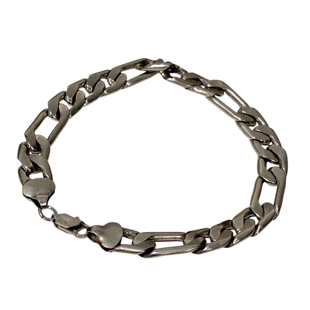 Sterling Silver Italy Figaro Chain 8.25"‎ Length Bracelet